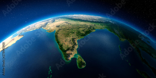 Highly detailed Earth. India and Sri Lanka photo