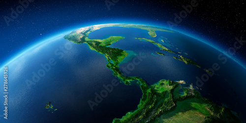 Fototapeta Naklejka Na Ścianę i Meble -  Highly detailed Earth. The countries of Central America