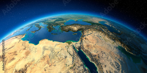 Fototapeta Naklejka Na Ścianę i Meble -  Highly detailed Earth. Africa and Middle East