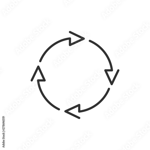 Four Circle arrows for infographic. Simple flat 360 diagram icon. Linear outline arrows with editable stroke. vector illustration isolated on white background.
