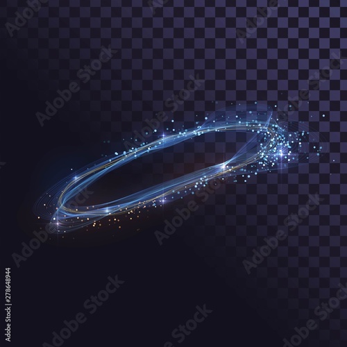 Glowing wavy ring of fire, shiny spin effect with sparks