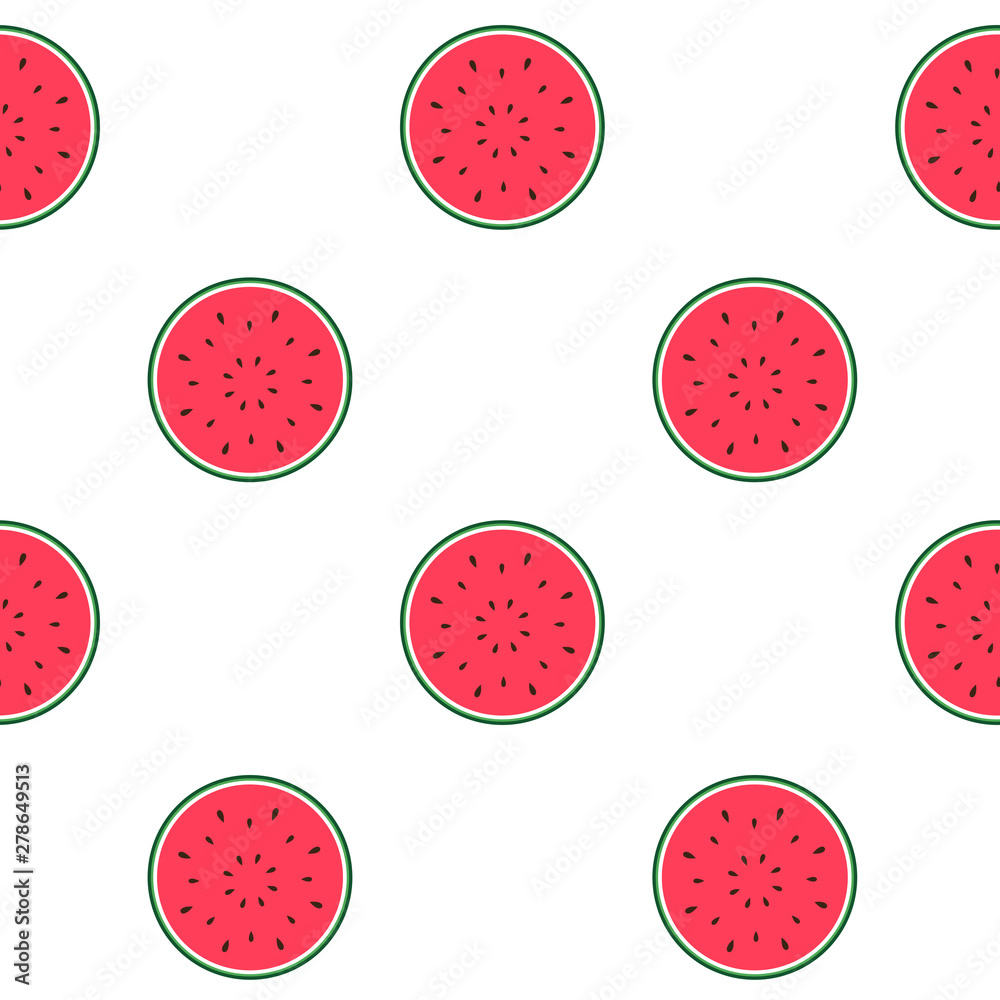 Fototapeta premium Seamless Pattern Background with Watermelon. Vector Illustration.