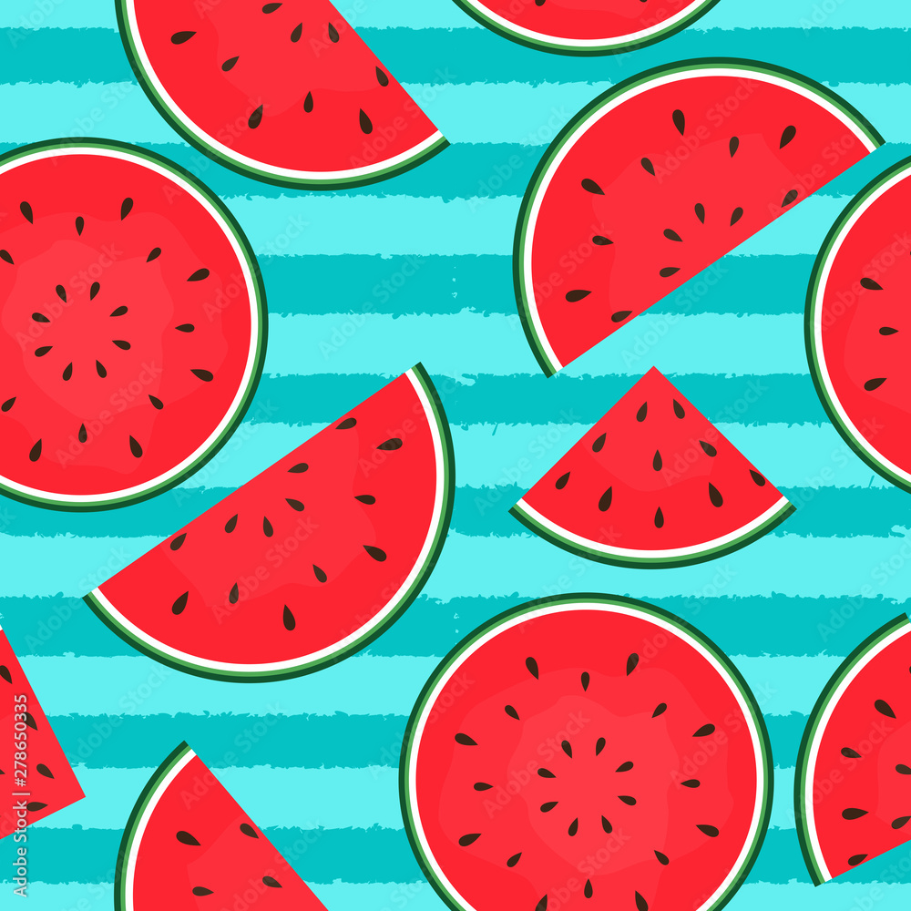 Seamless Pattern Background with Watermelon. Vector Illustration. Seamless Pattern Background with Watermelon. Vector Illustration.