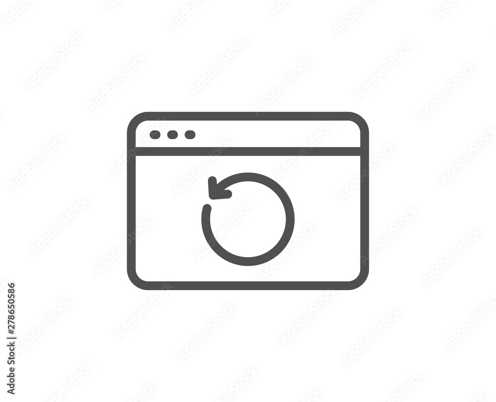 Recovery internet line icon. Backup data sign. Restore information symbol. Quality design element. Linear style recovery internet icon. Editable stroke. Vector Recovery internet line icon. Backup data sign. Restore information symbol. Quality design element. Linear style recovery internet icon. Editable stroke. Vector