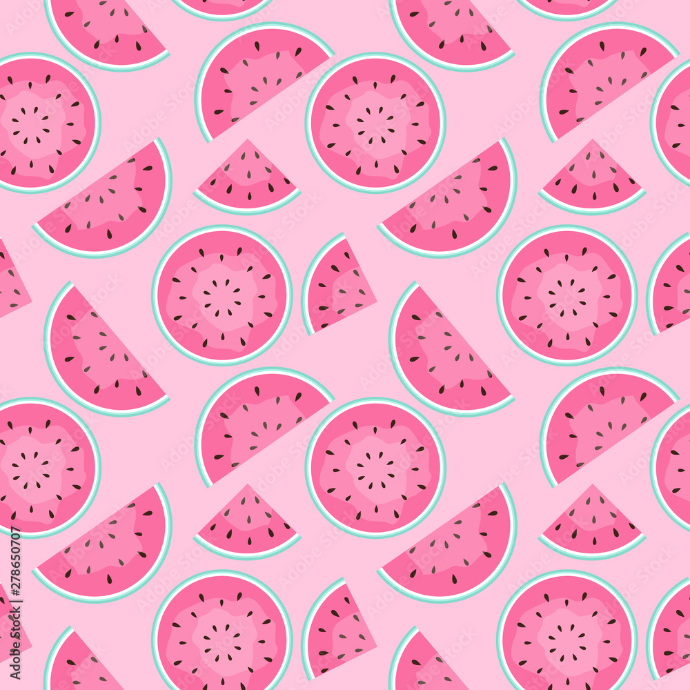Seamless Pattern Background with Watermelon. Vector Illustration. Seamless Pattern Background with Watermelon. Vector Illustration.