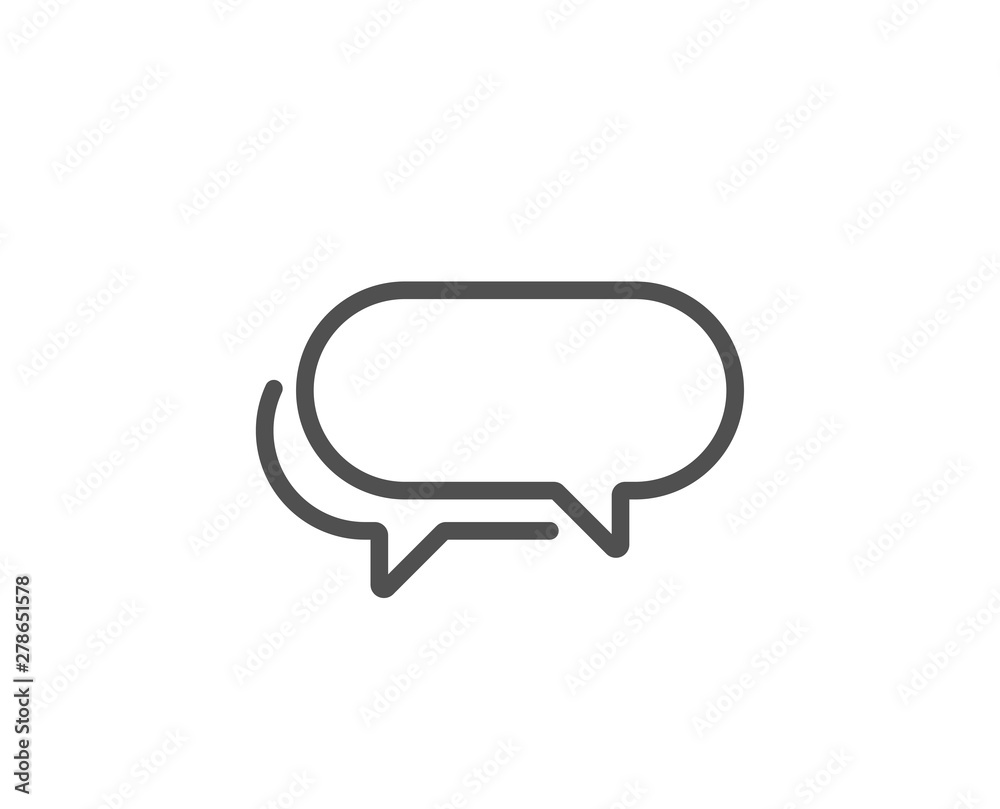 Messenger line icon. Speech bubble sign. Chat message symbol. Quality design element. Linear style messenger icon. Editable stroke. Vector Messenger line icon. Speech bubble sign. Chat message symbol. Quality design element. Linear style messenger icon. Editable stroke. Vector