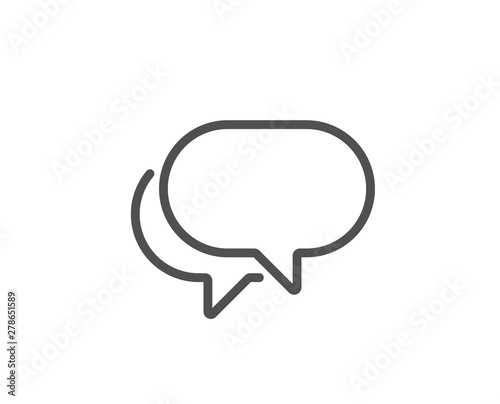 Talk bubble line icon. Speech bubble sign. Chat message symbol. Quality design element. Linear style talk bubble icon. Editable stroke. Vector