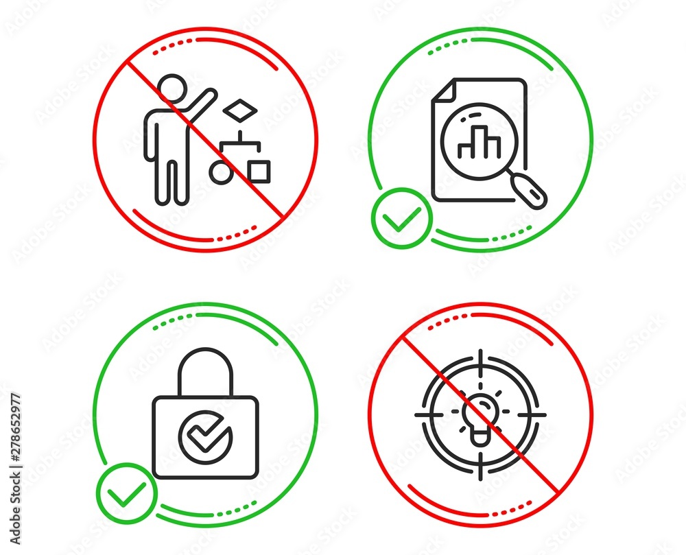 Do or Stop. Algorithm, Password encryption and Analytics graph icons simple set. Idea sign. Developers job, Protection locker, Chart report. Solution. Technology set. Line algorithm do icon. Vector Do or Stop. Algorithm, Password encryption and Analytics graph icons simple set. Idea sign. Developers job, Protection locker, Chart report. Solution. Technology set. Line algorithm do icon. Vector