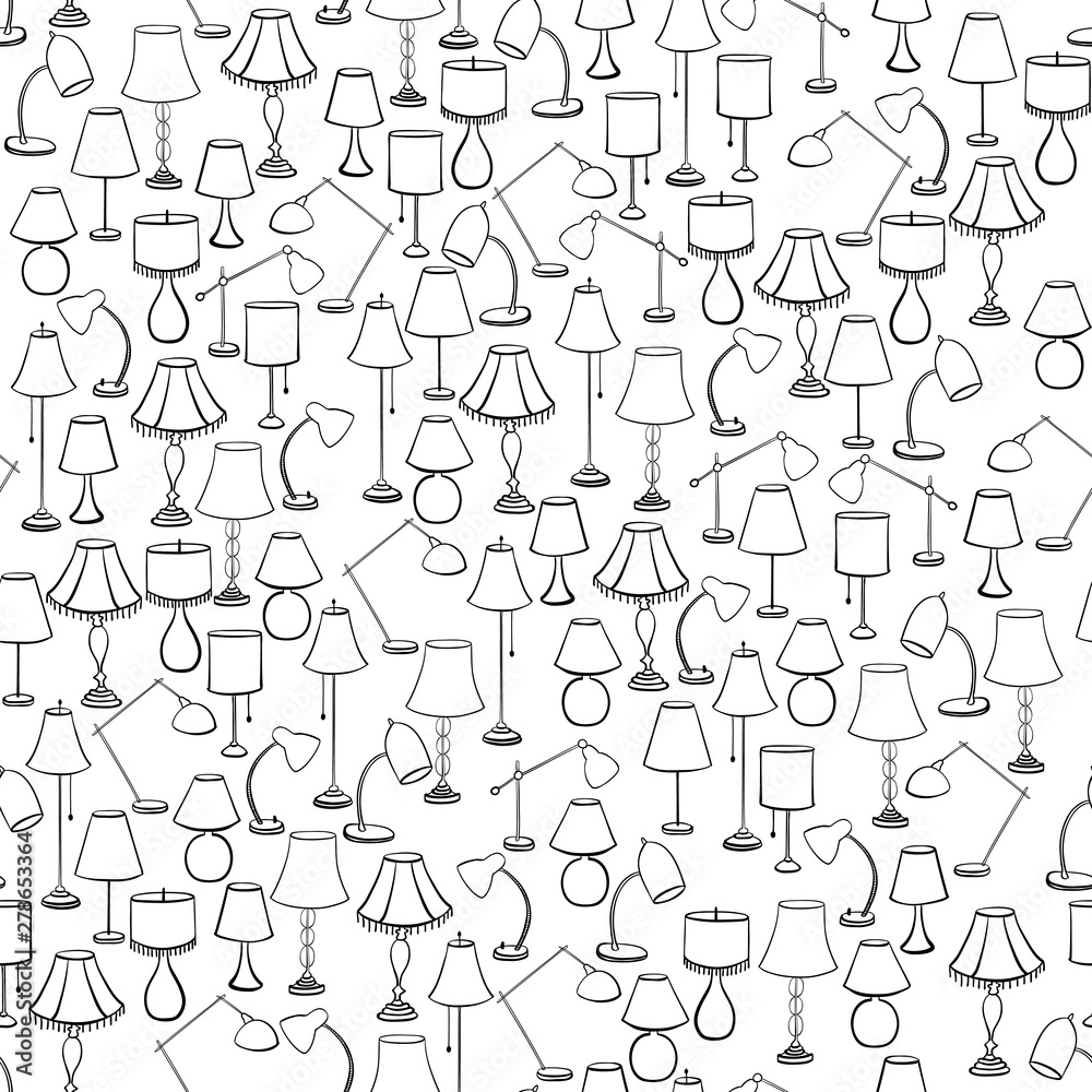 Seamless pattern with lamps
