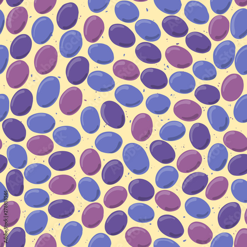 Seamless pattern with plums