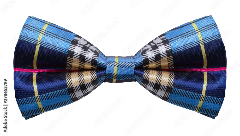 Plaid Blue Bow Tie Cut Out Plaid Blue Bow Tie Cut Out