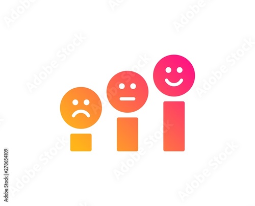 Customer satisfaction icon. Positive feedback sign. Smile chart symbol. Classic flat style. Gradient customer satisfaction icon. Vector
