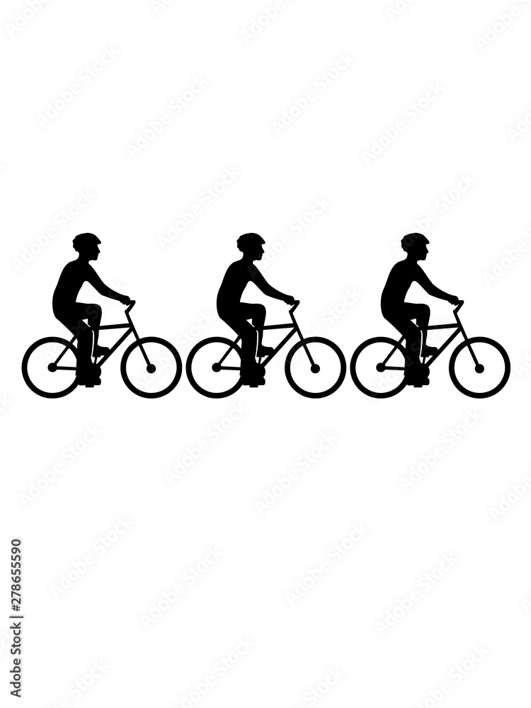 Obraz premium sport team crew freunde 3 wettrennen fahrradfahrer ausflug radtour fahrradtour tour fahrrad helm fahren fahrer kopfschutz cool design biker sicher unfall clipart
