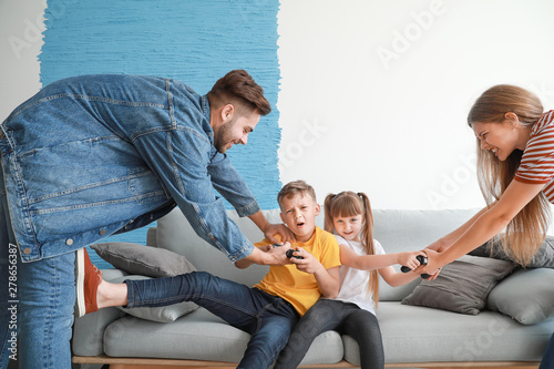 Parents trying to take joyp...