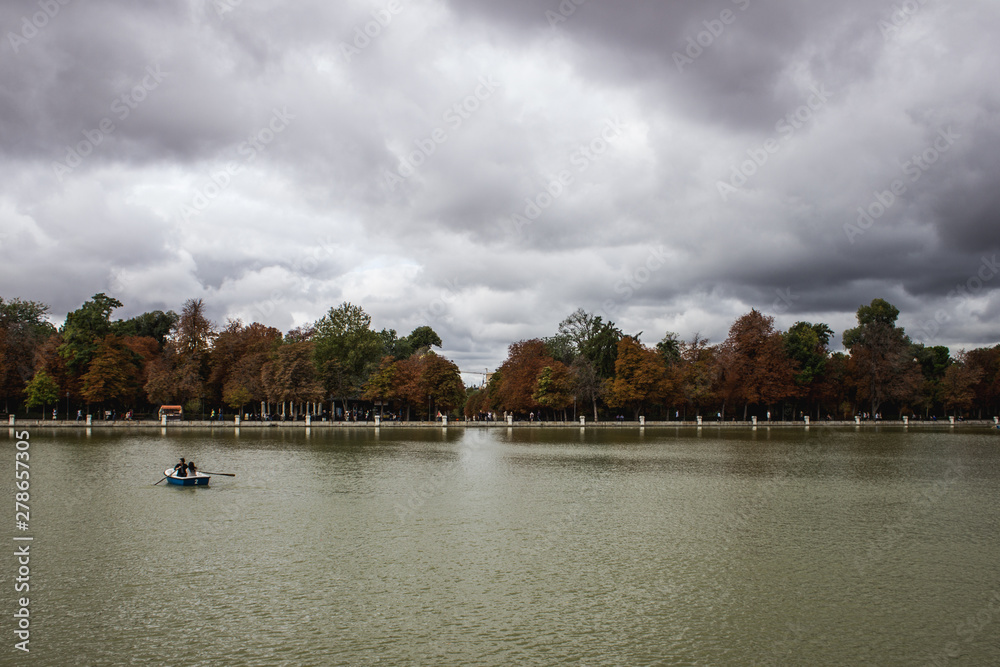 Fototapeta premium landscape with river and blue sky