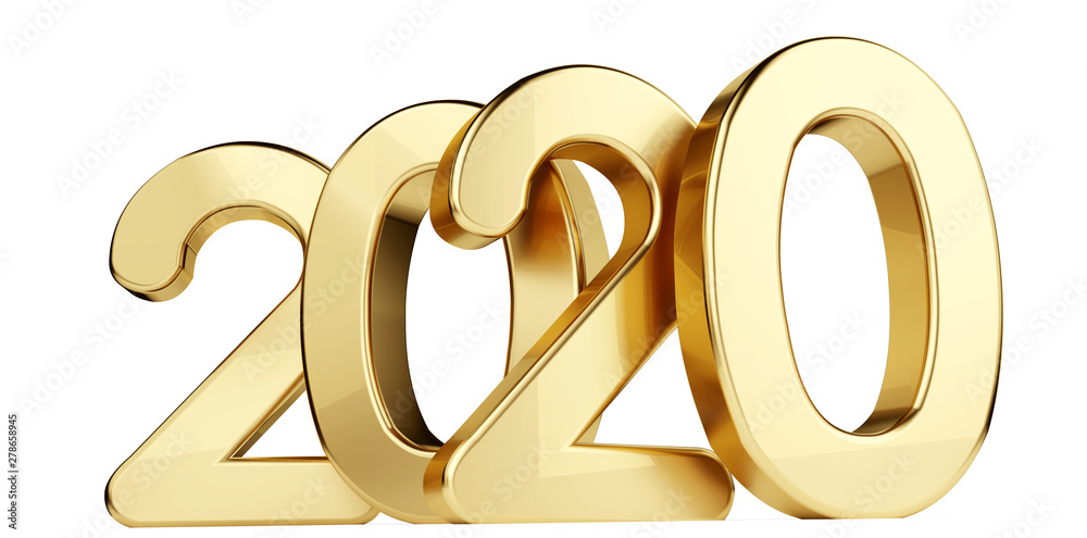 2020 bold letters 3d-illustration isolated on white 2020 bold letters 3d-illustration isolated on white