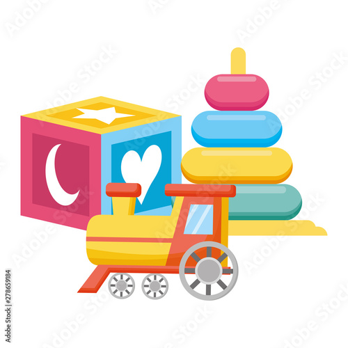 set of baby toys icons