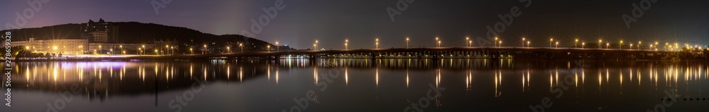 At the night time, Panoramic skyline of East lake in Wuhan city, At the night time, Panoramic skyline of East lake in Wuhan city,