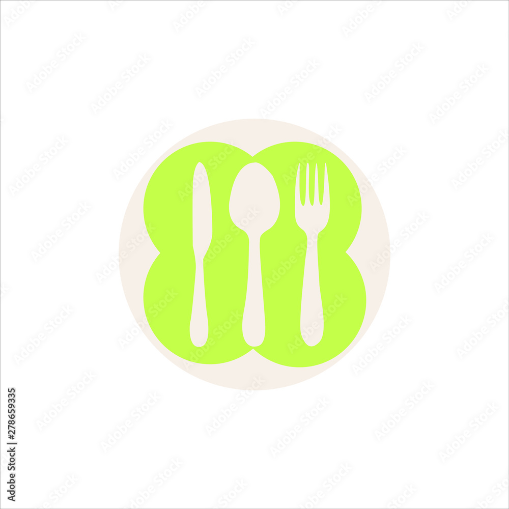 spoons, forks, eating knives on green plates spoons, forks, eating knives on green plates