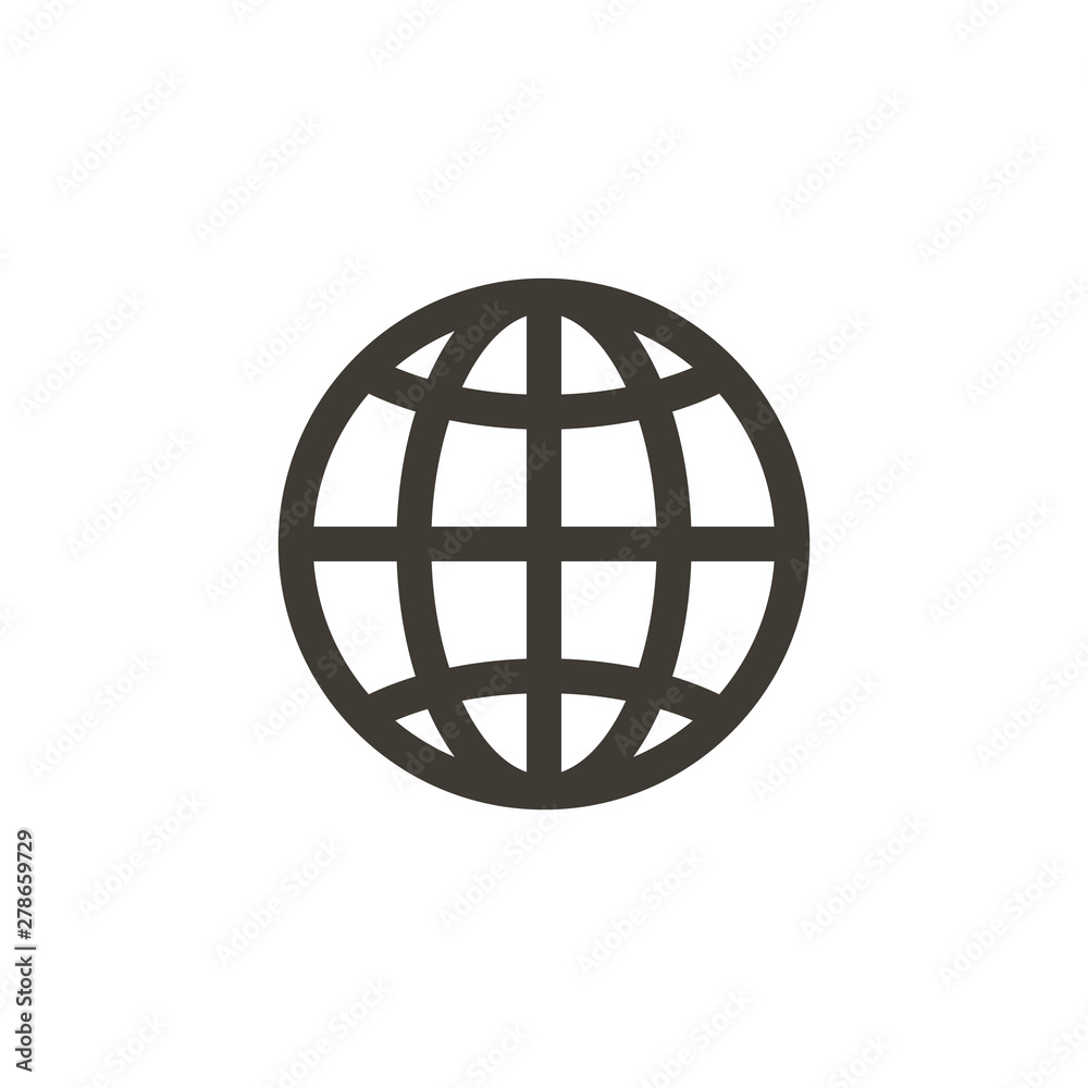 Web icon of a wire globe. Modern trendy line icon illustration for concepts related with internet, wireless, technology, global communications etc