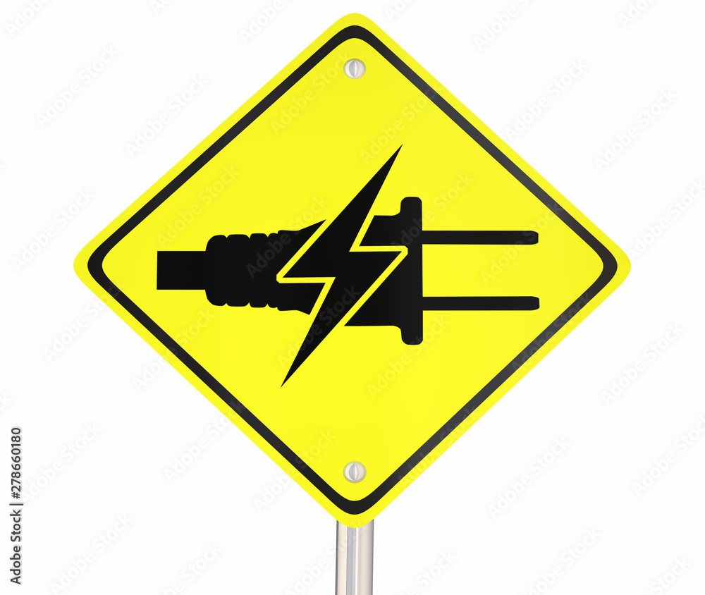 Danger Warning Sign Energy Electricity Power Shock Hazard 3d Illustration Danger Warning Sign Energy Electricity Power Shock Hazard 3d Illustration