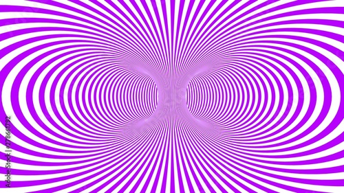 Hypnotic psychedelic illusion background with purple stripes.