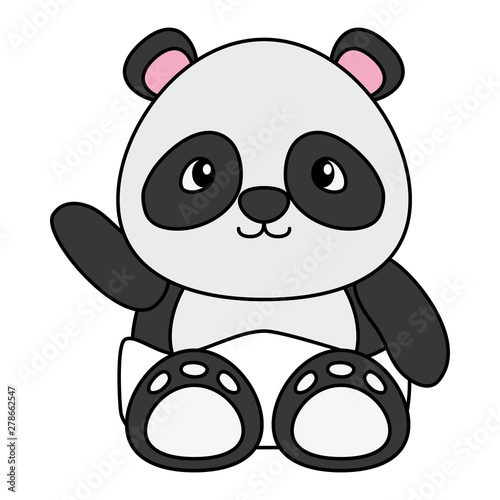 cute little bear panda baby character