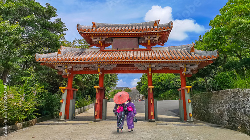 Shureimon Gate in Shuri castle in Okinawa photo
