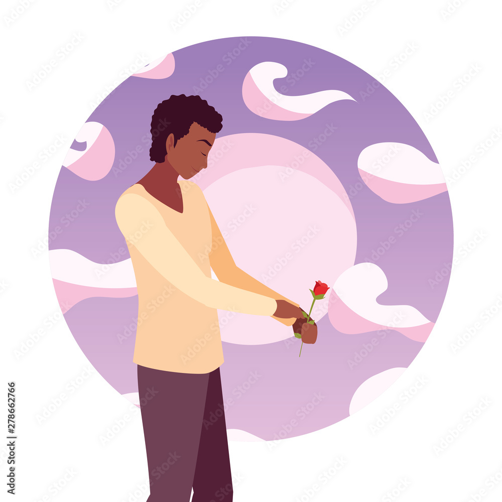 man holding flower rose romantic man holding flower rose romantic