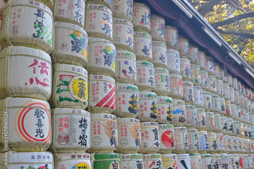 barrels of Japanese sake