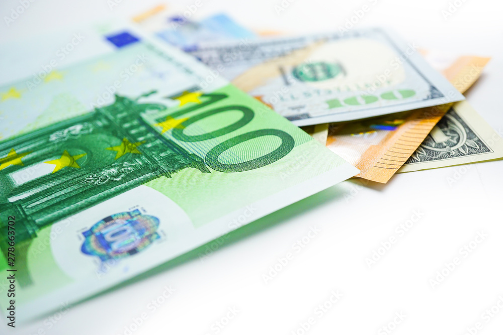 Euro banknotes background : Banking Account, Investment Analytic research data economy, trading, Business company concept.