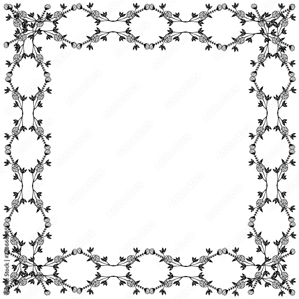 Obraz Poster for cute wreath frame, isolated on white backdrop. Vector