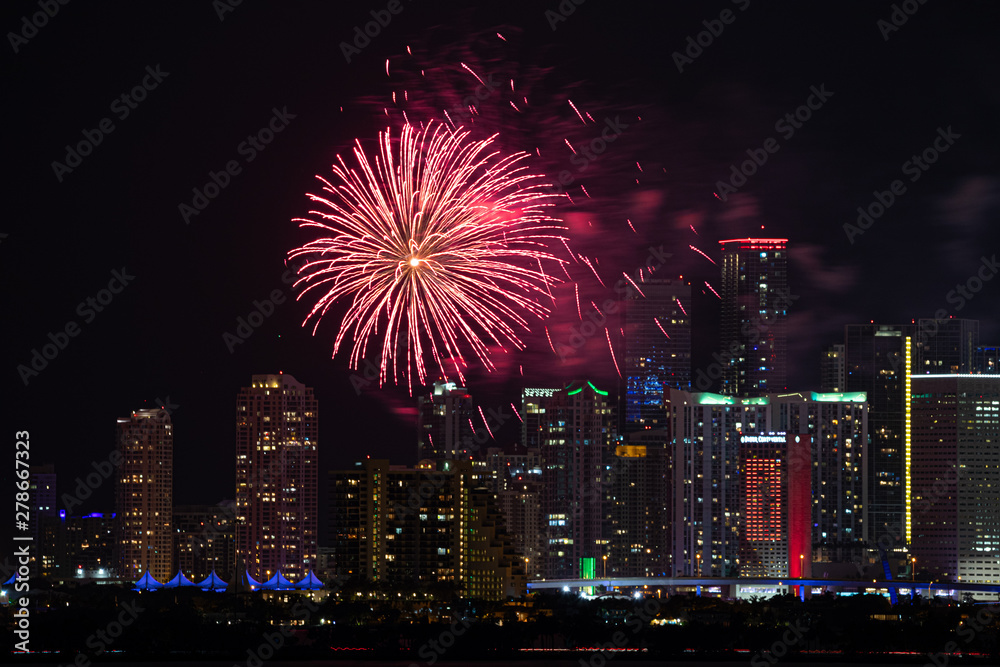 CITY AT NIGHT FIREWORKS july
