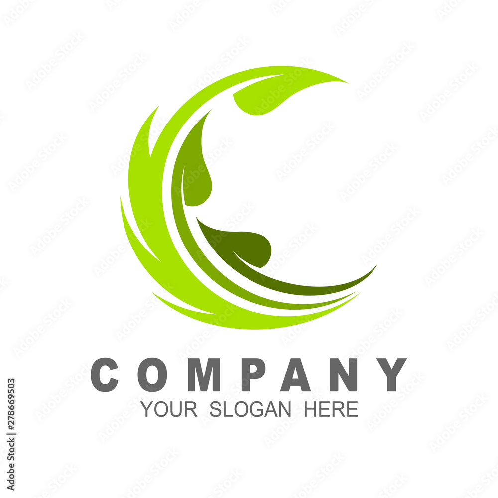 logo letter c and leaf icon design illustration logo letter c and leaf icon design illustration