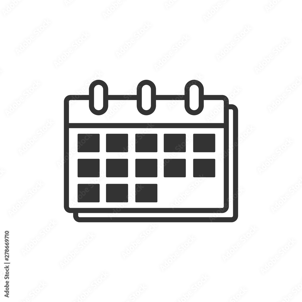 Calendar icon template color editable. Calender on the wall symbol vector sign isolated on white background. Simple logo vector illustration for graphic and web design. Calendar icon template color editable. Calender on the wall symbol vector sign isolated on white background. Simple logo vector illustration for graphic and web design.