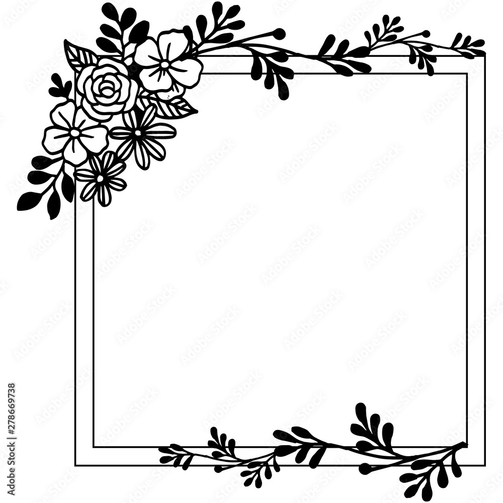 Fototapeta premium Flower frame decorative border for banner. Vector