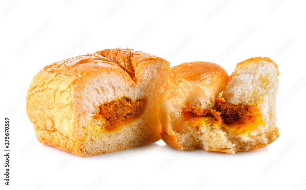 Shredded Pork Bread on white background Shredded Pork Bread on white background