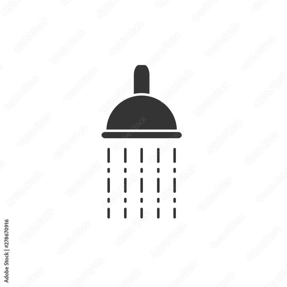 Shower icon template color editable. Shower symbol vector sign isolated on white background. Simple logo vector illustration for graphic and web design.