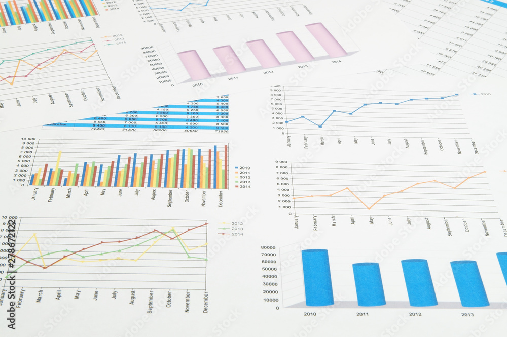 Business concept, financial charts and graphs Business concept, financial charts and graphs