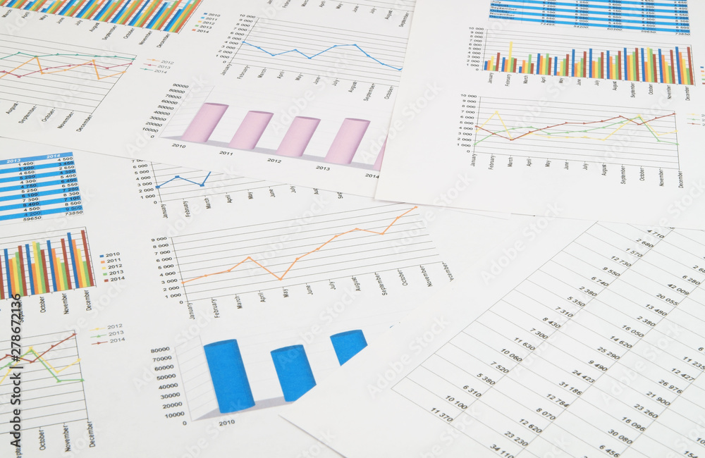 Business concept, financial charts and graphs as background Business concept, financial charts and graphs as background