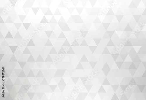 White triangle shapes pattern. Light silver shimmer geometric plain background abstract.