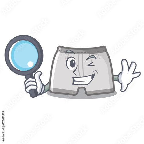 Detective swimming trunks isolated with the mascot