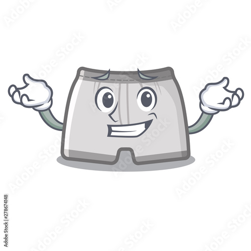 Grinning swimming trunks isolated with the mascot