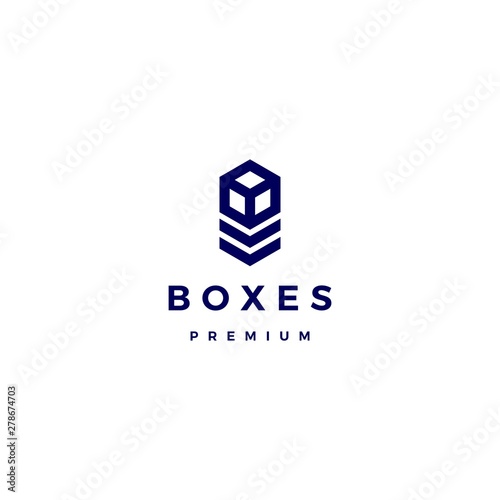 box cube logo vector icon illustration