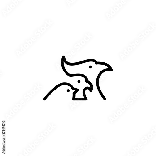 phoenix eagle swallow chinese guowen bird logo vector icon illustration