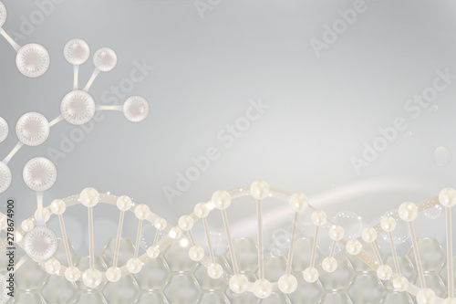 White DNA background with copy space, illustration vector.