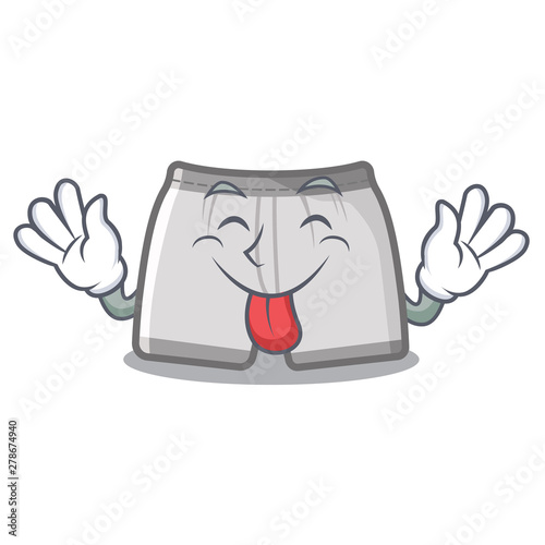 Tongue out swimming trunk in the cartoon locker