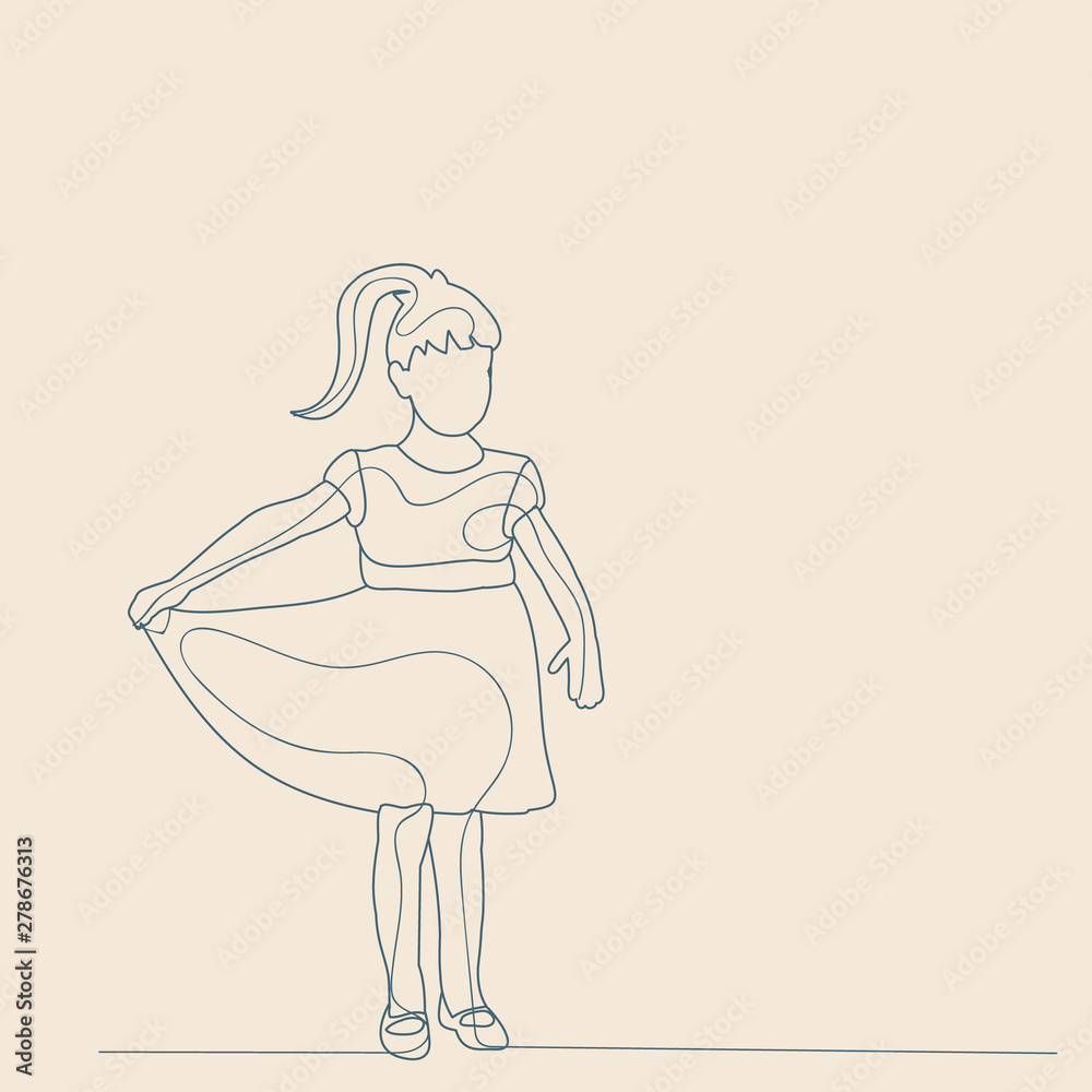 vector, isolated, sketch with lines, child girl beautiful vector, isolated, sketch with lines, child girl beautiful