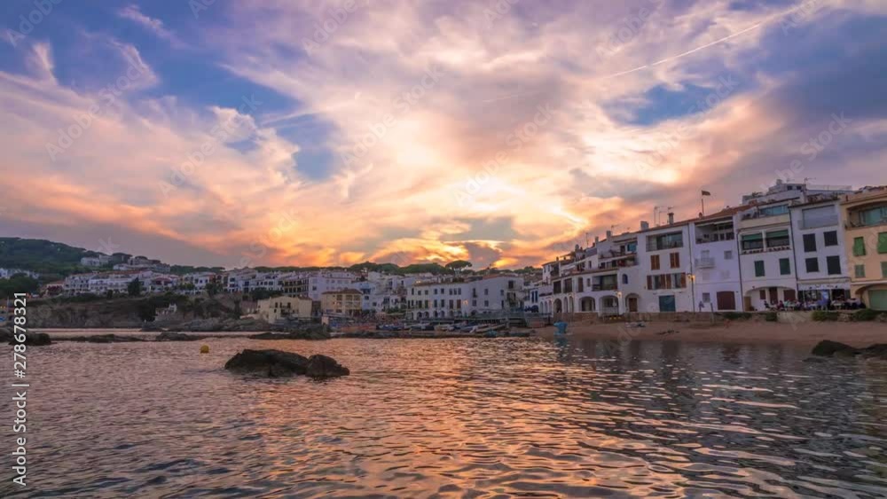 Time lapse of an amazing sunset in Calella de Palafrugell (Costa Brava) with amazing clouds in movement. Girona, Spain. Time lapse of an amazing sunset in Calella de Palafrugell (Costa Brava) with amazing clouds in movement. Girona, Spain.