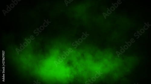 Abstract green smoke steam moves on background . The concept of aromatherapy.